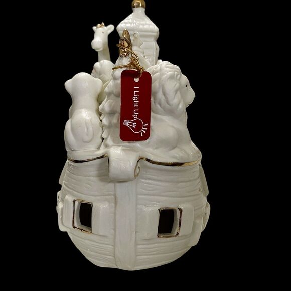 Noah’s Ark White Porcelain Bisque Accent Night Light JCPenney Home Collection - Picture 7 of 16